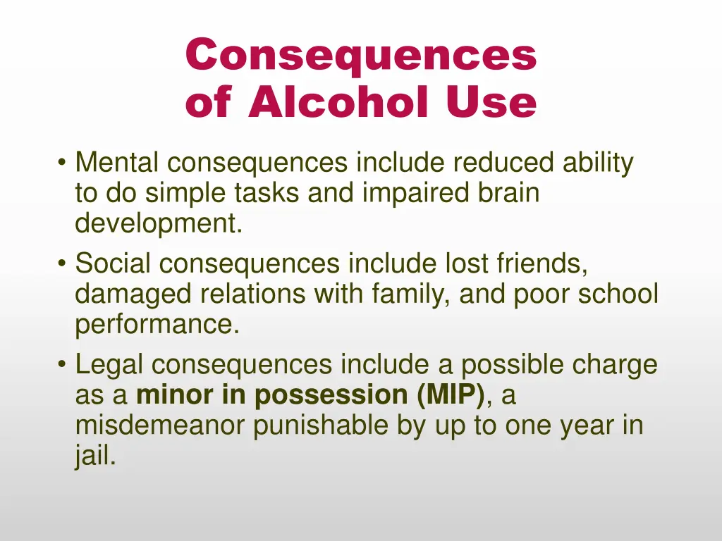consequences of alcohol use
