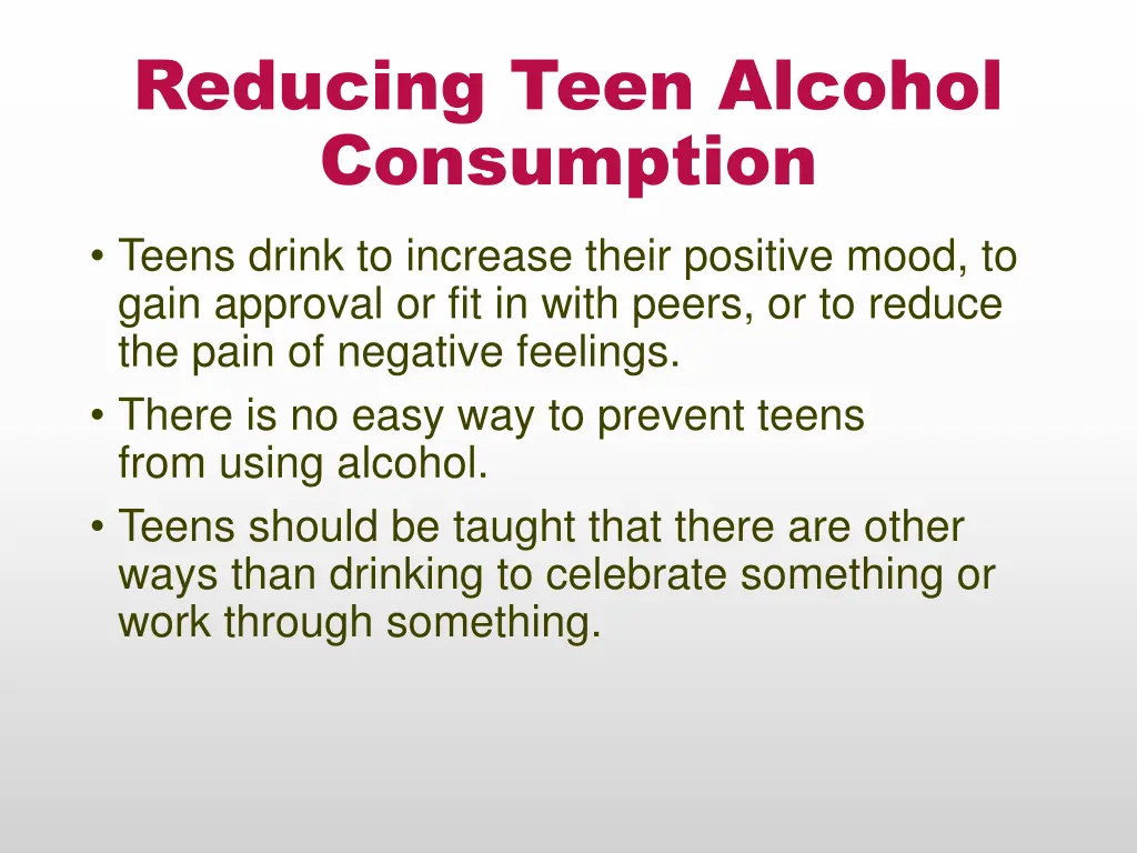 reducing teen alcohol consumption
