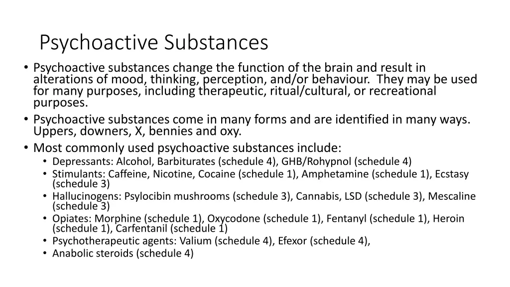psychoactive substances psychoactive substances