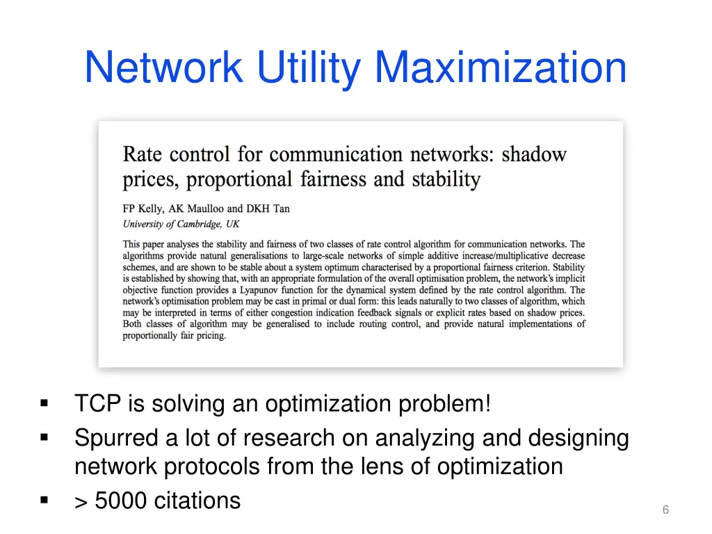 network utility maximization