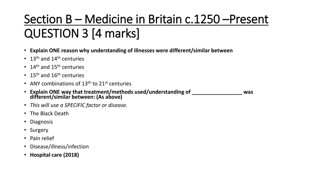 section b section b medicine in britain c 1250