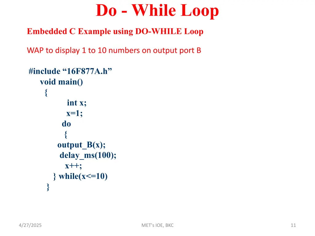 do while loop