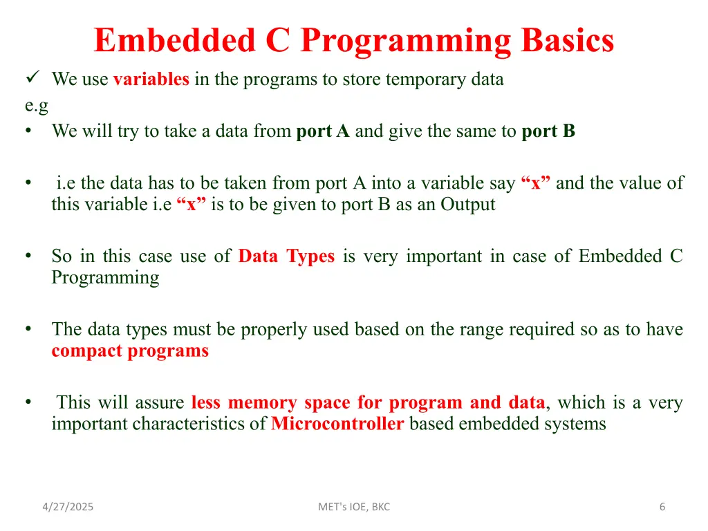 embedded c programming basics we use variables