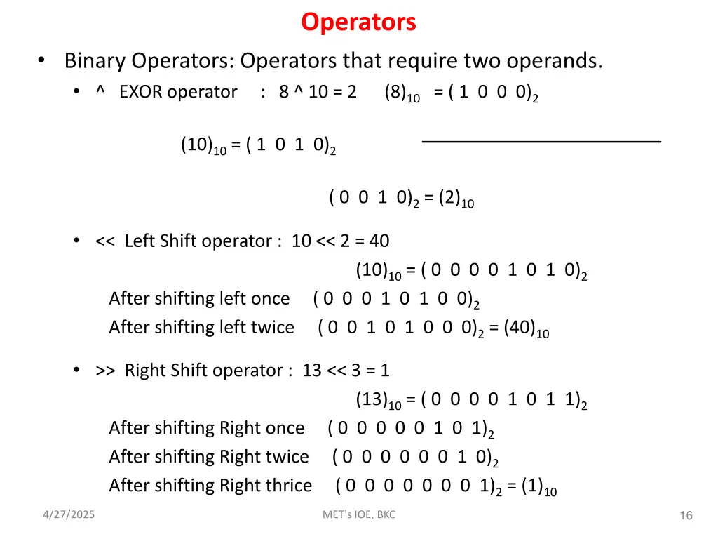 operators 1