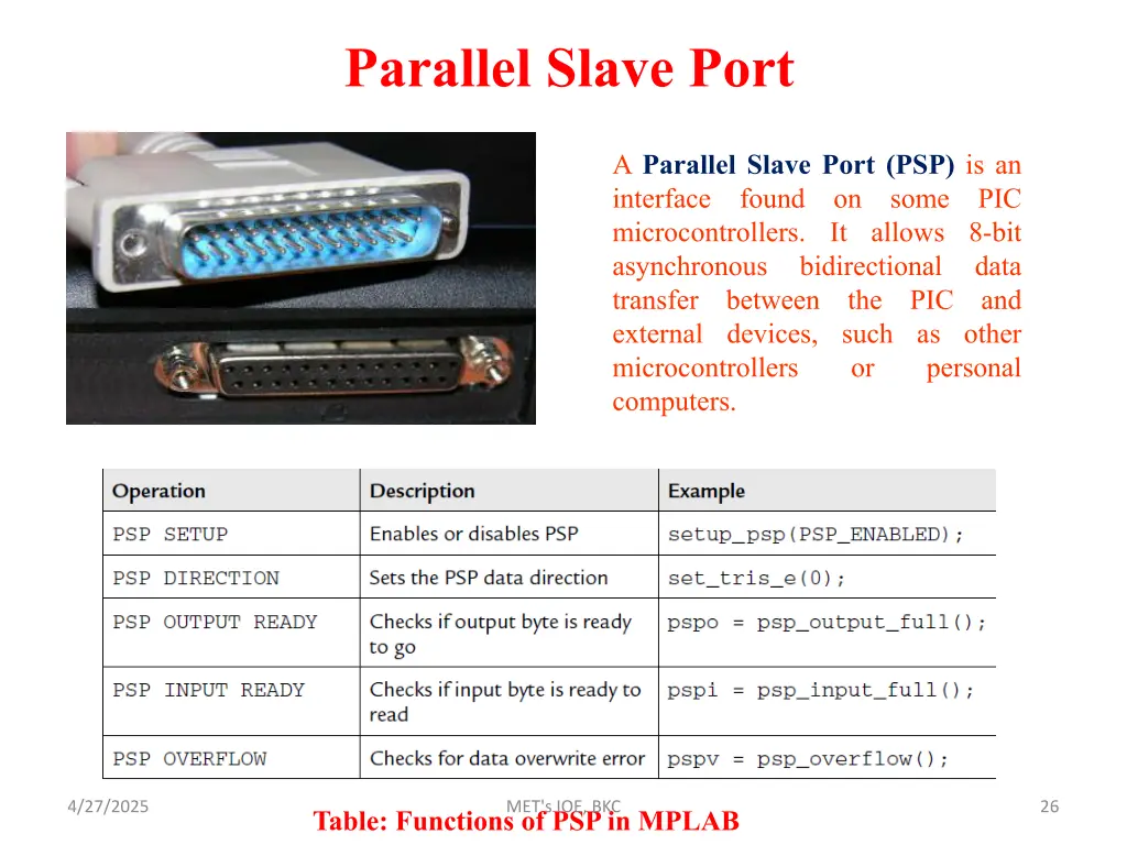 parallel slave port