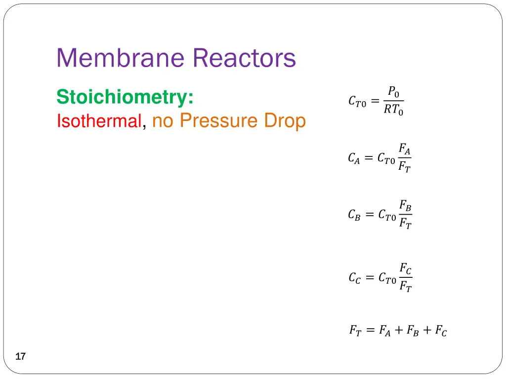membrane reactors 10