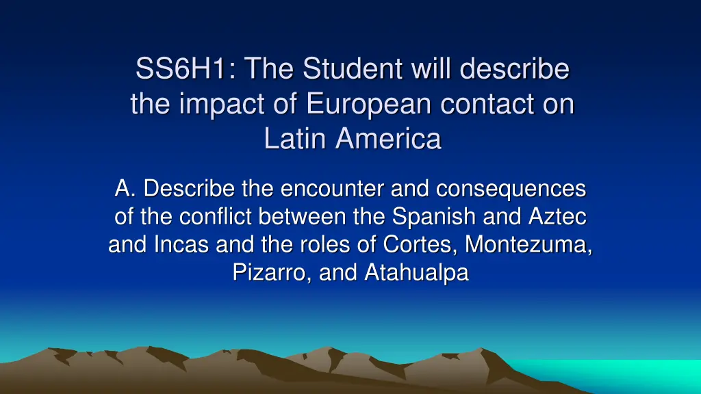 ss6h1 the student will describe the impact