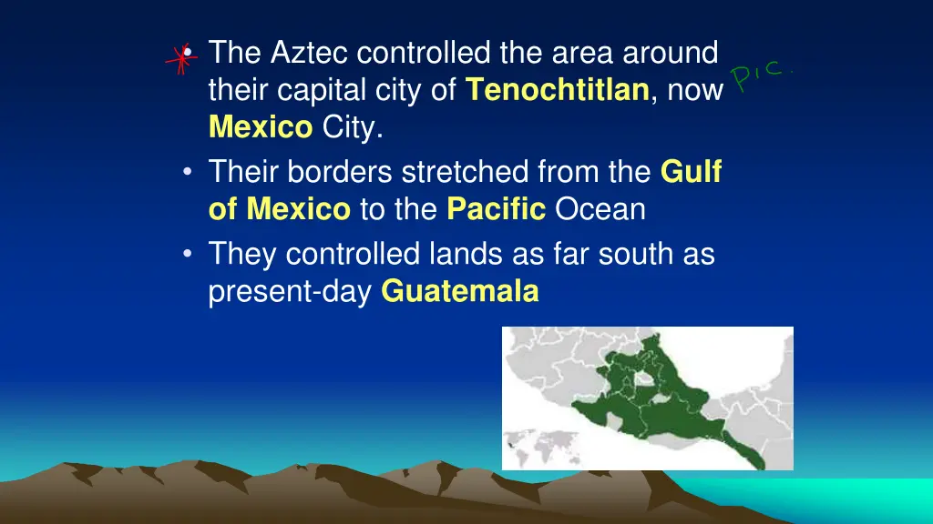 the aztec controlled the area around their