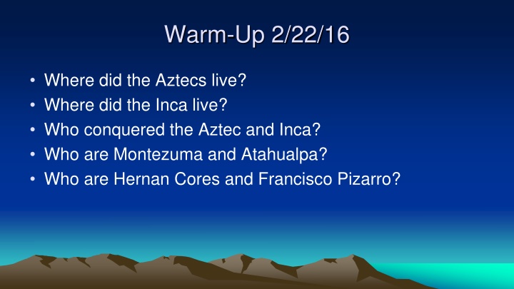 warm up 2 22 16