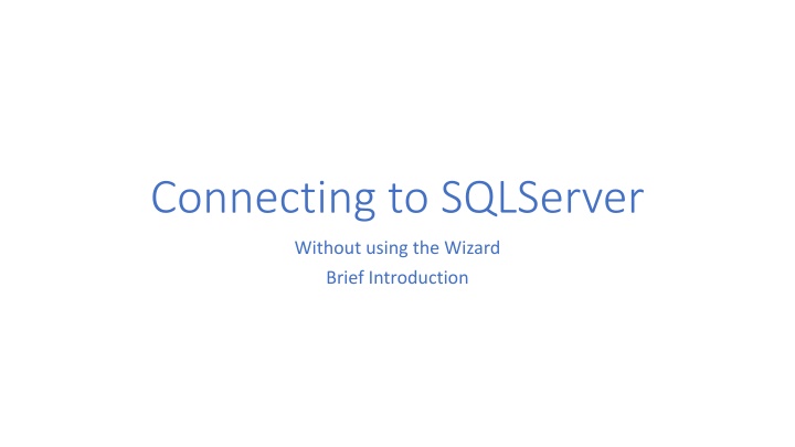 connecting to sqlserver