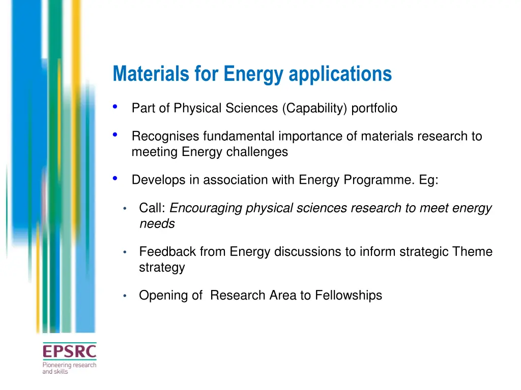 materials for energy applications