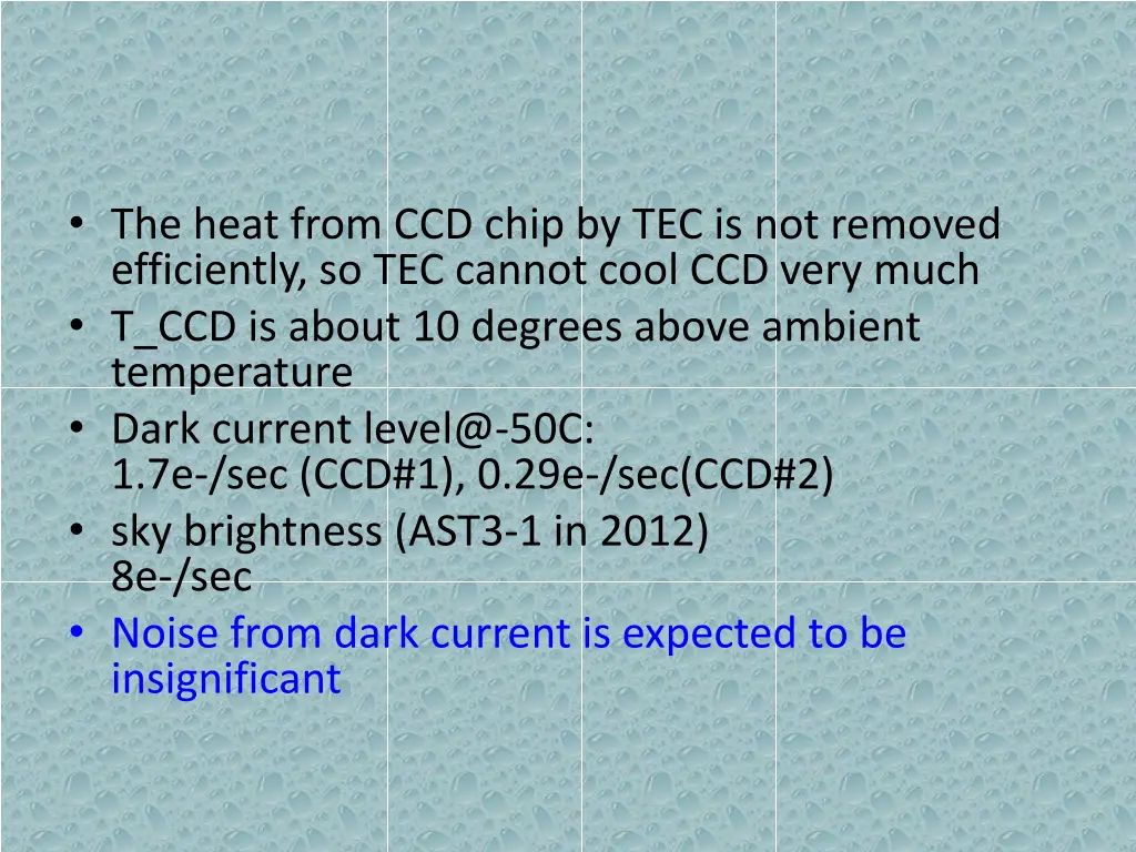 the heat from ccd chip by tec is not removed