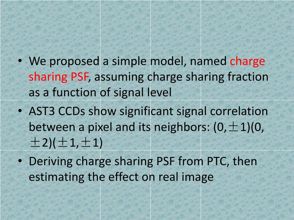 we proposed a simple model named charge sharing