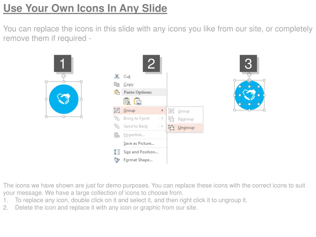 use your own icons in any slide