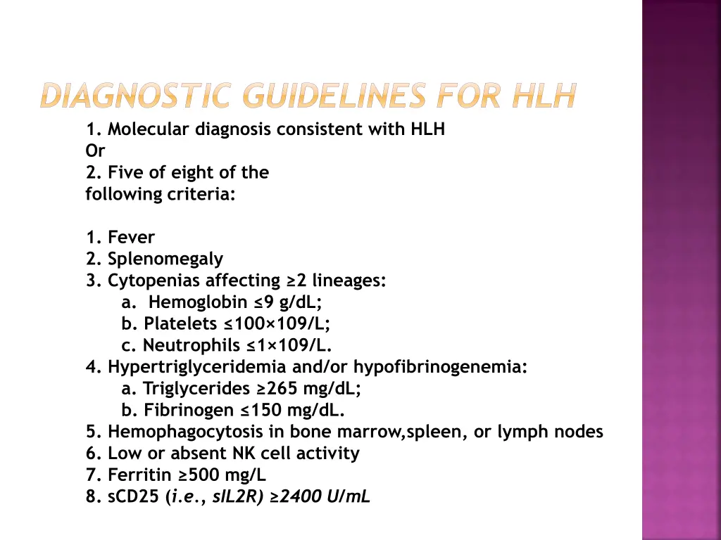 diagnostic guidelines for hlh