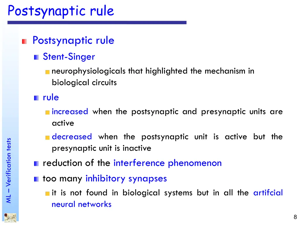 postsynaptic rule