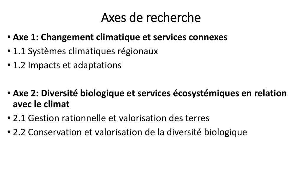 axes axes de recherche de recherche