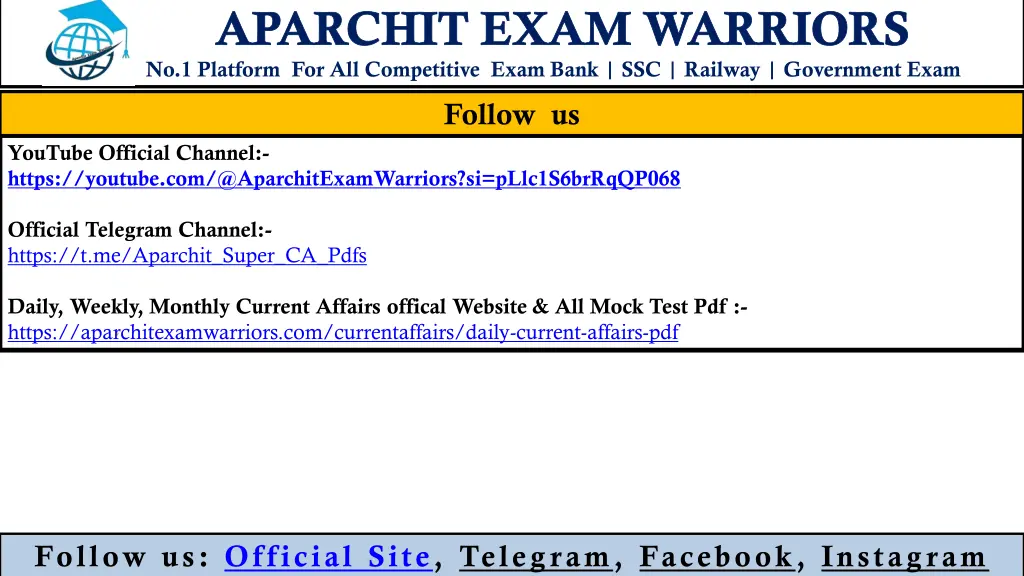 aparchit exam warriors no 1 platform 25