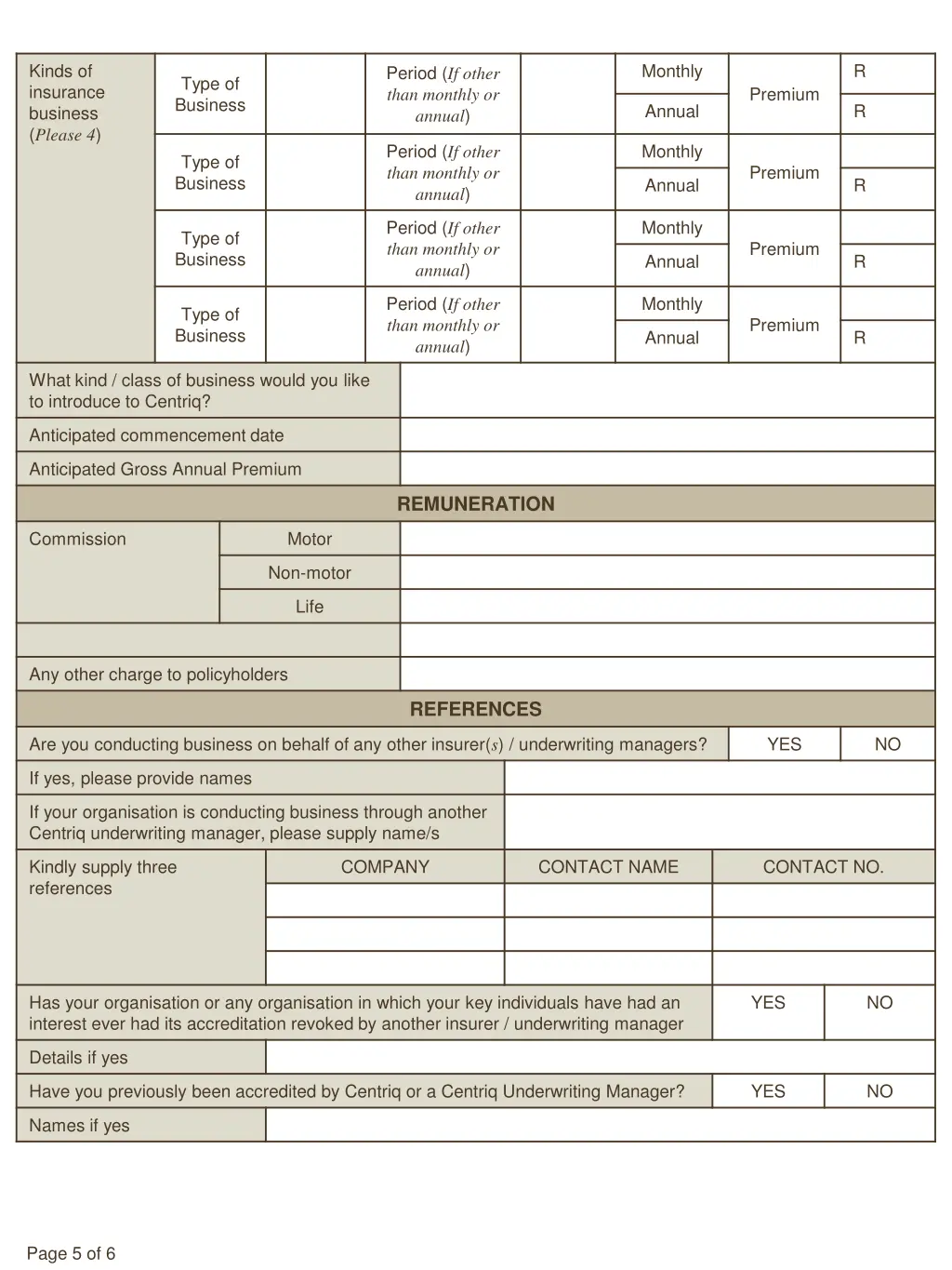 kinds of insurance business please 4