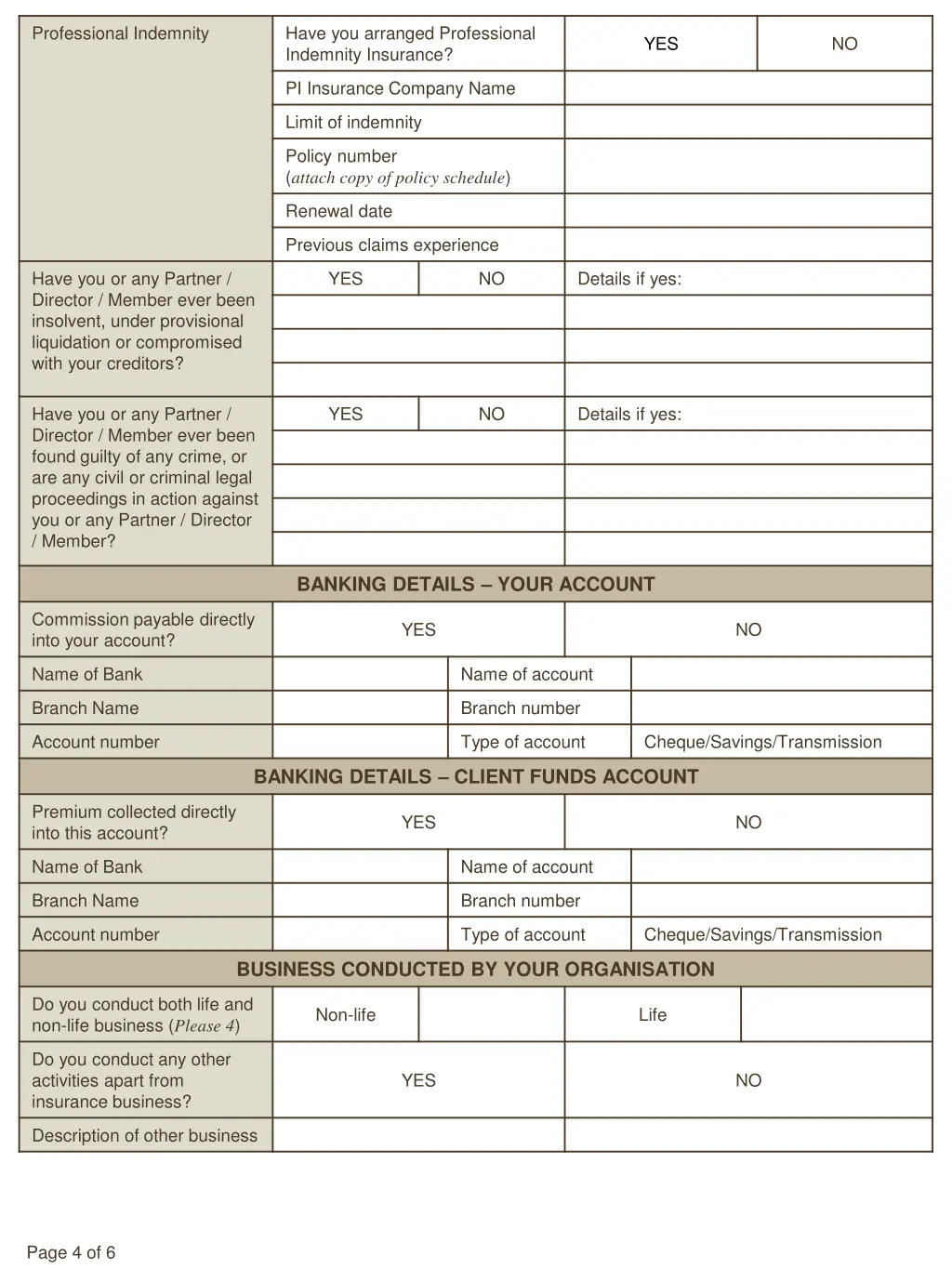 professional indemnity