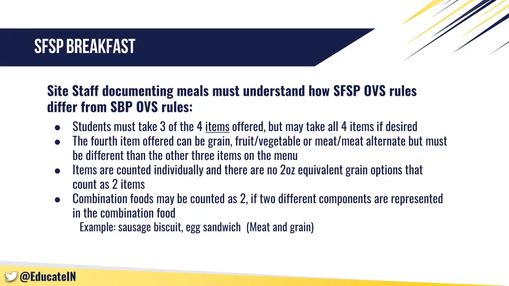 site staff documenting meals must understand