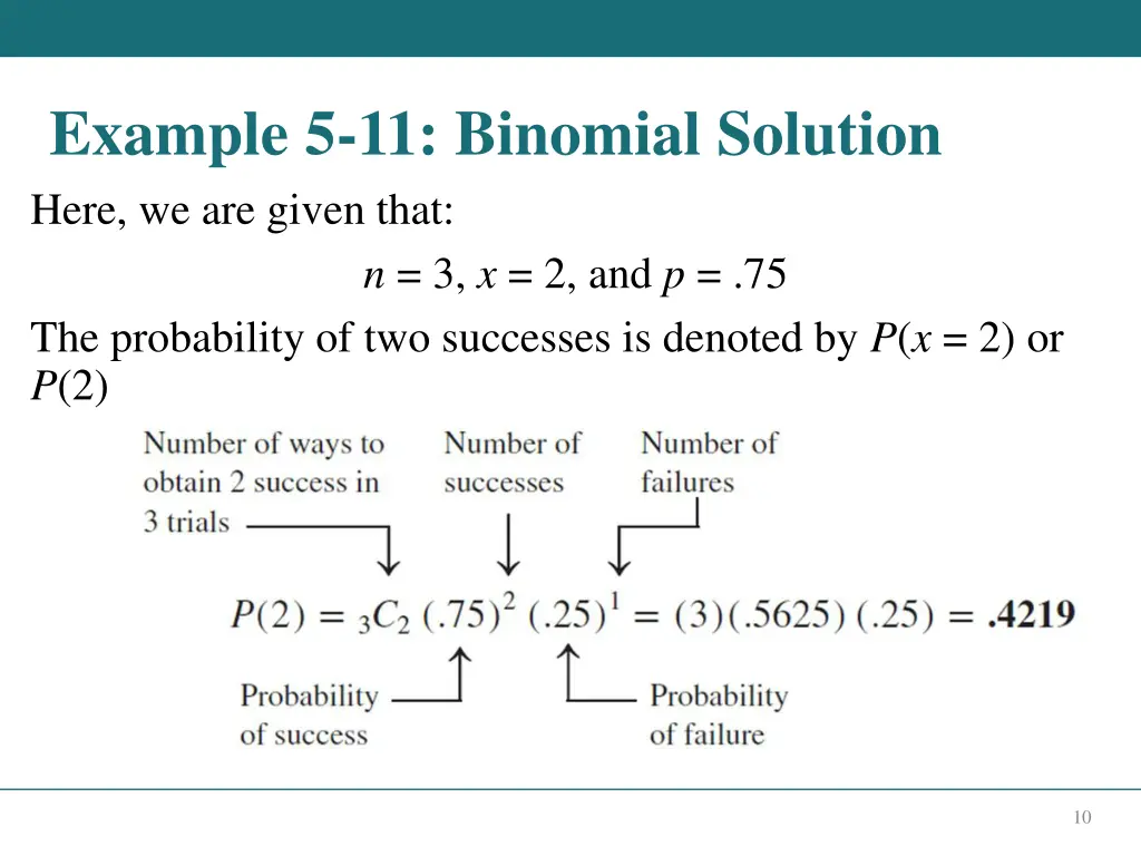 example 5 11 binomial solution here we are given