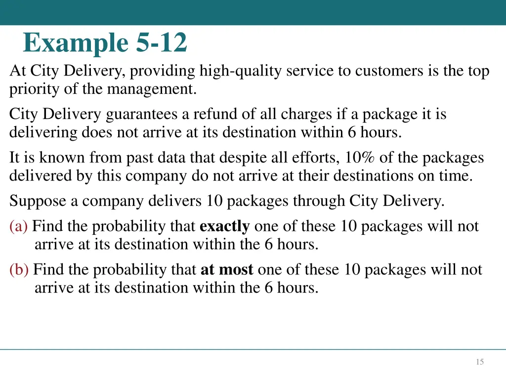 example 5 12 at city delivery providing high