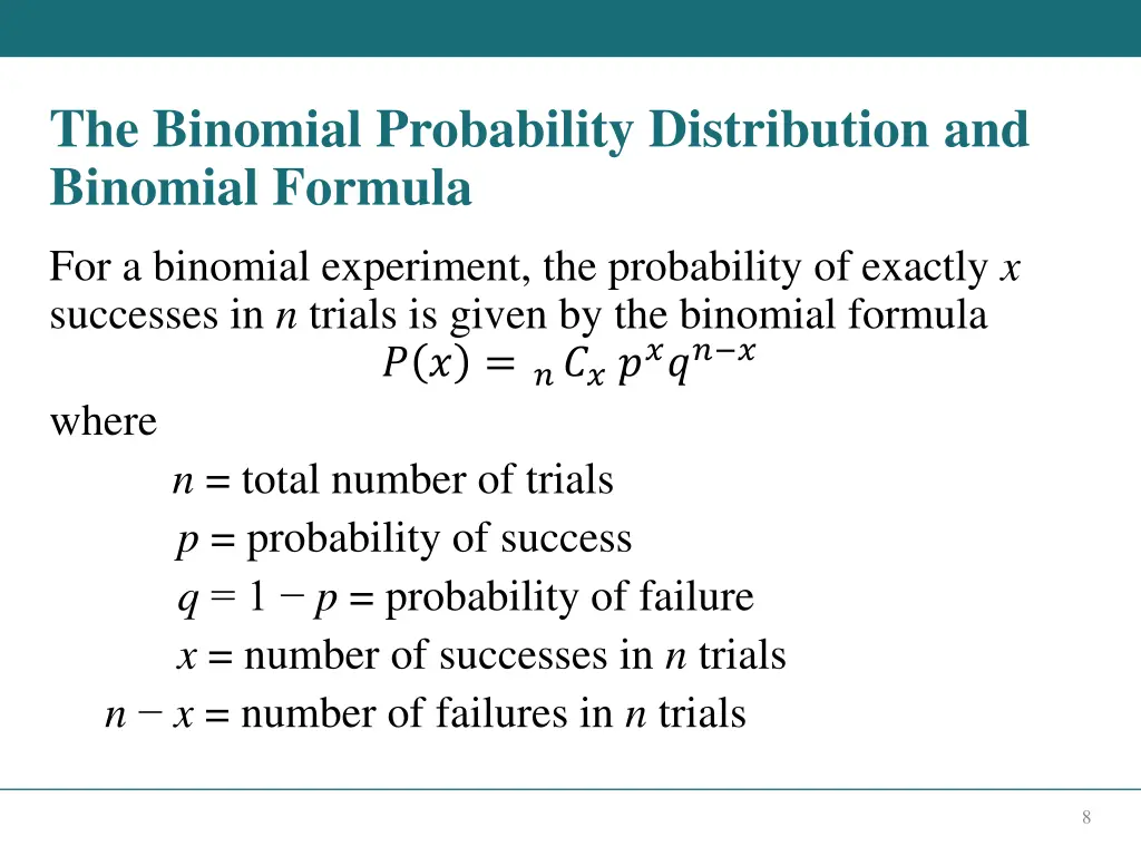 the binomial probability distribution