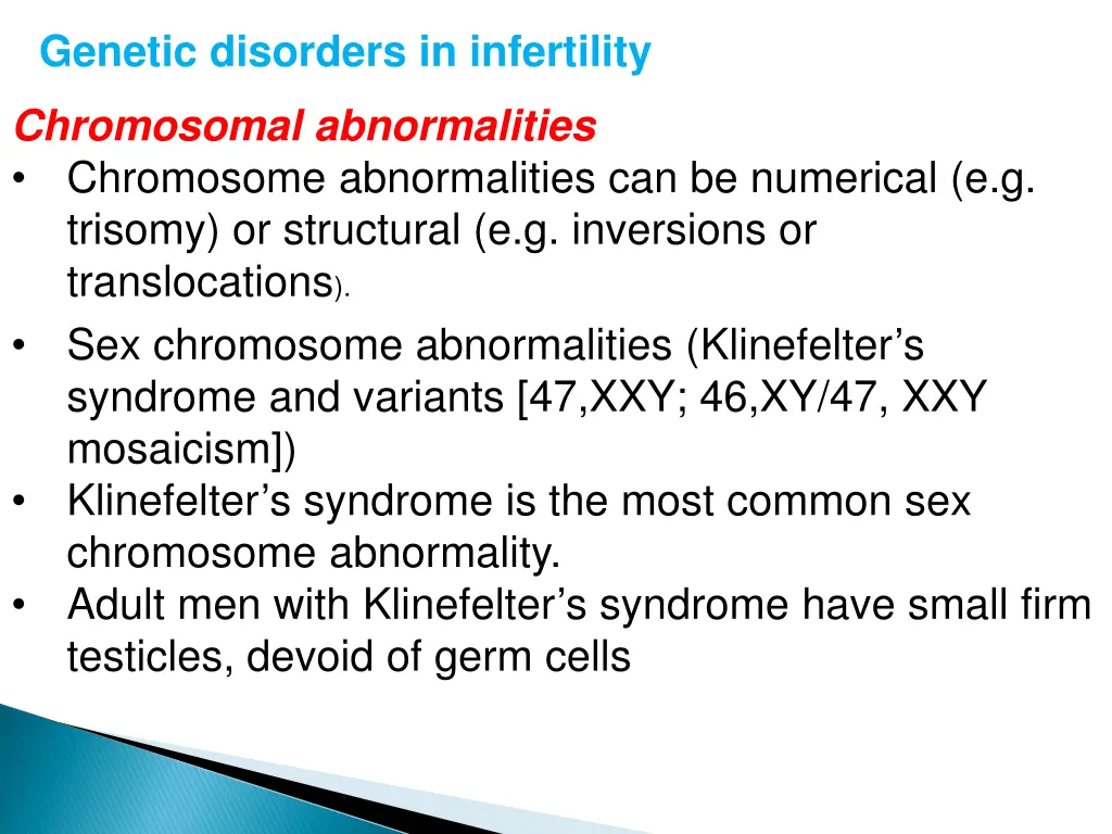 genetic disorders in infertility