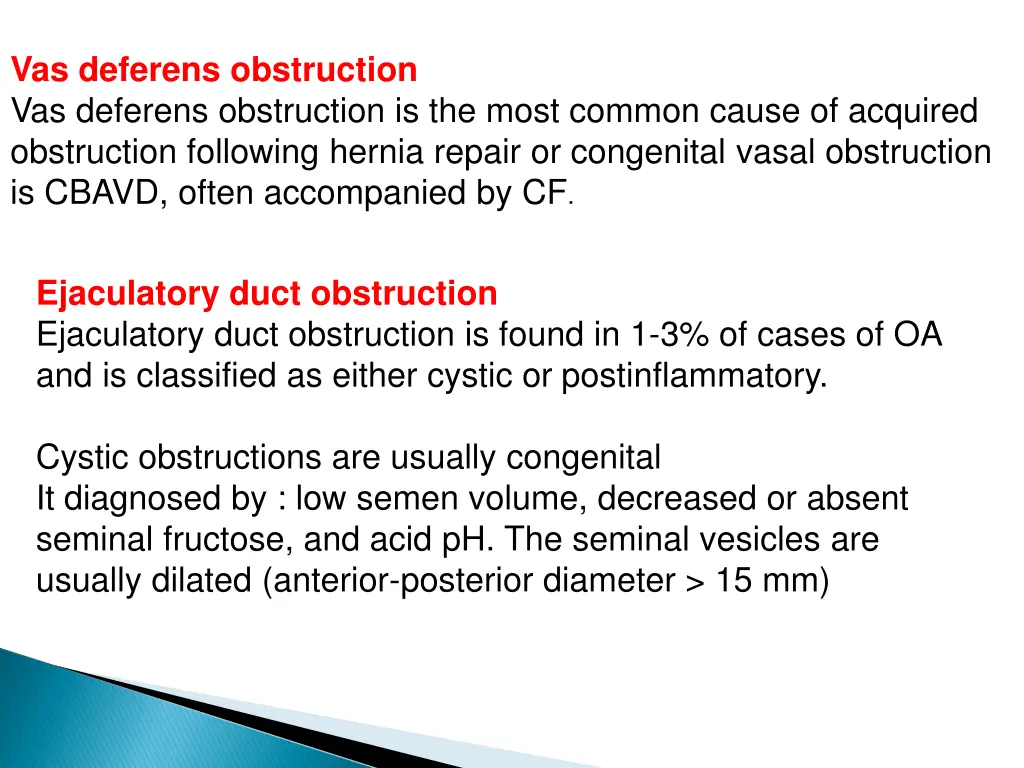 vas deferens obstruction vas deferens obstruction