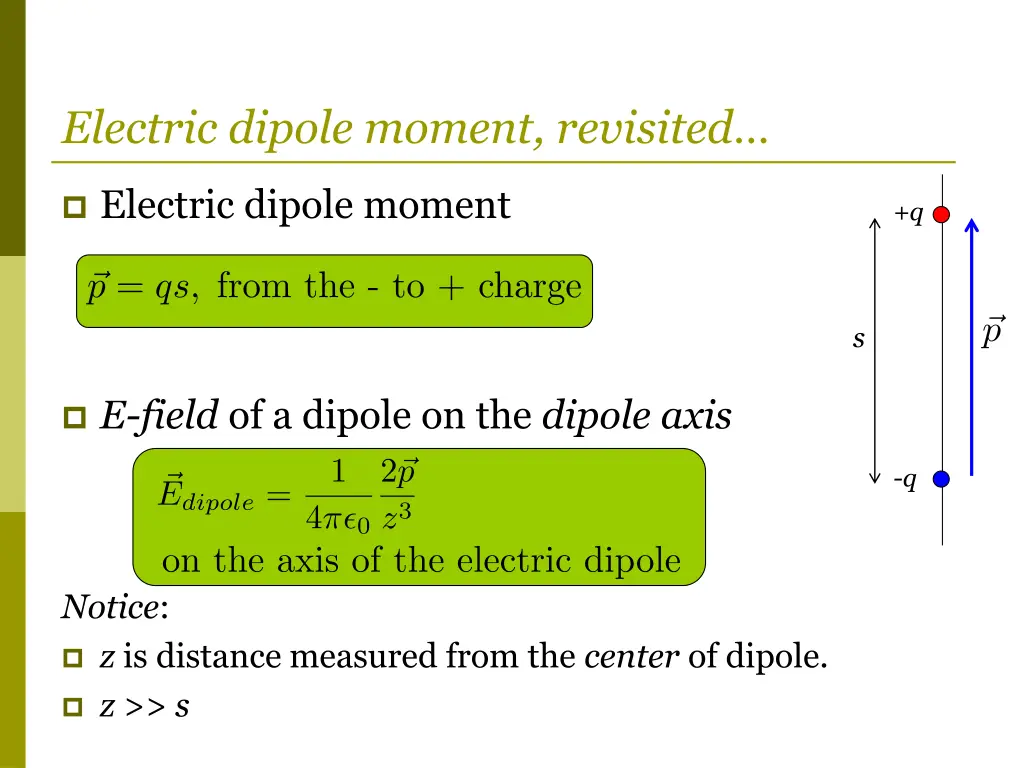 electric dipole moment revisited