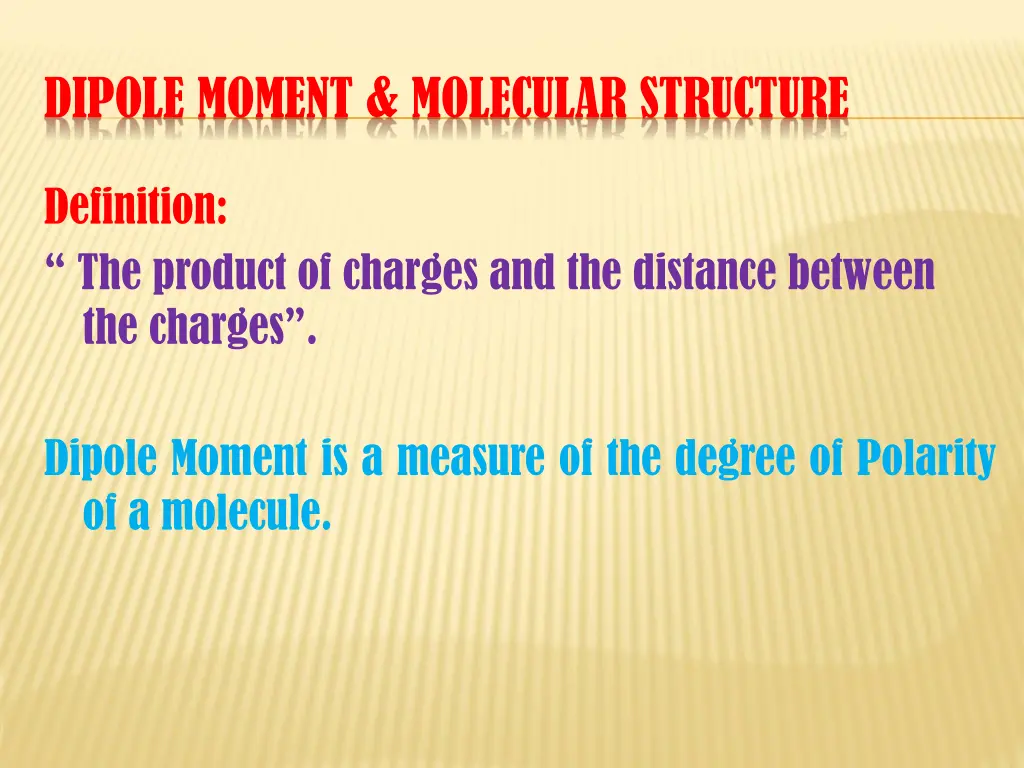 dipole moment molecular structure