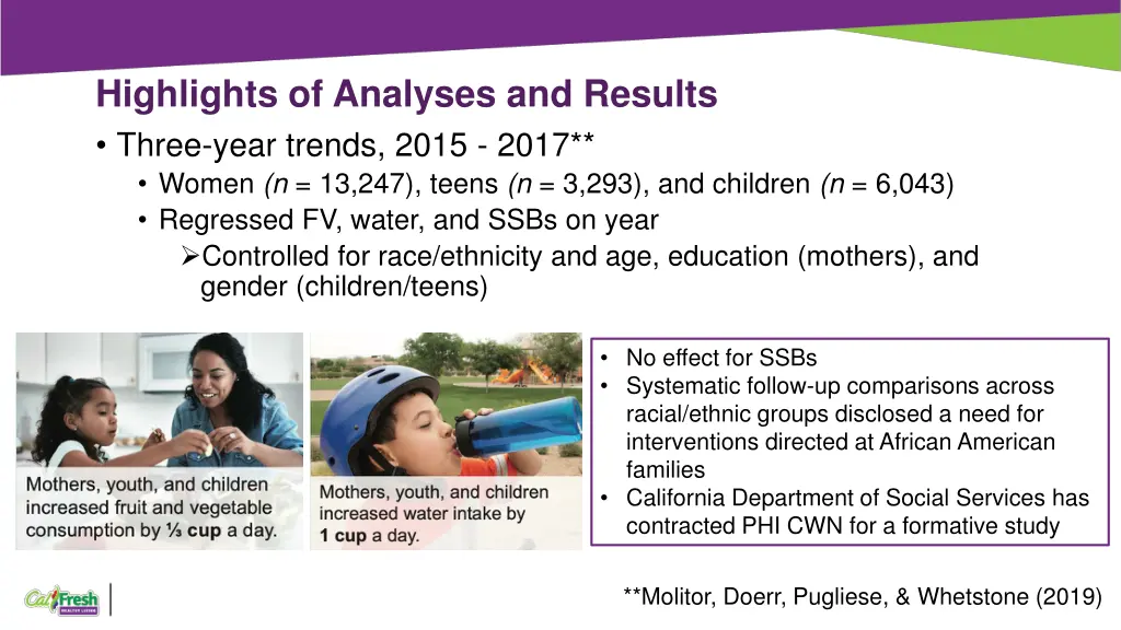 highlights of analyses and results three year