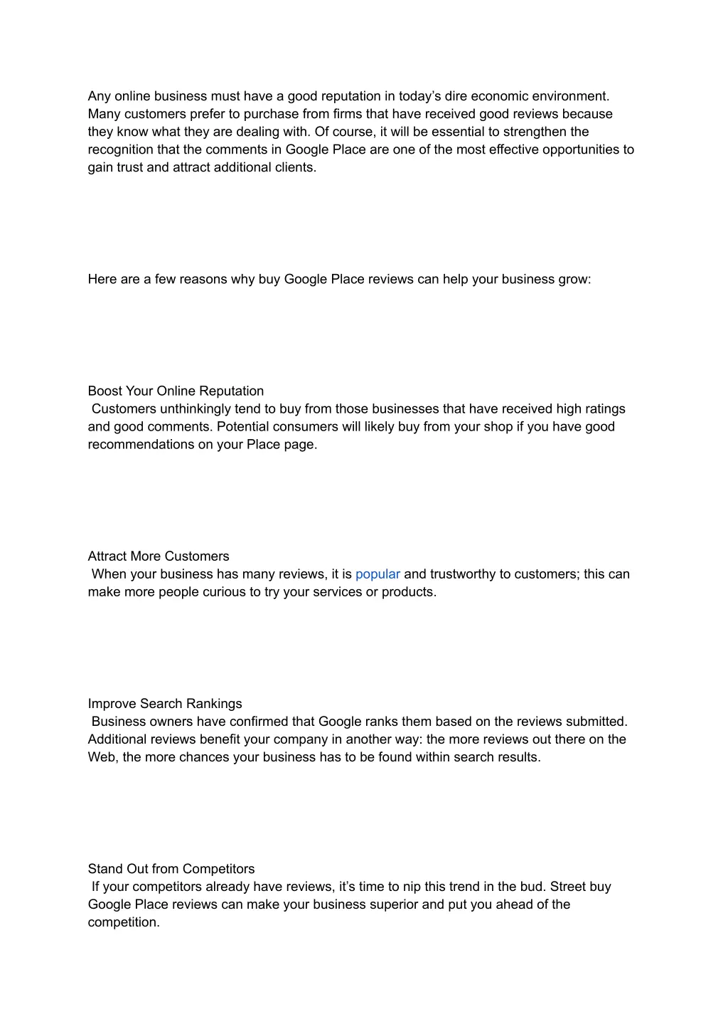 any online business must have a good reputation