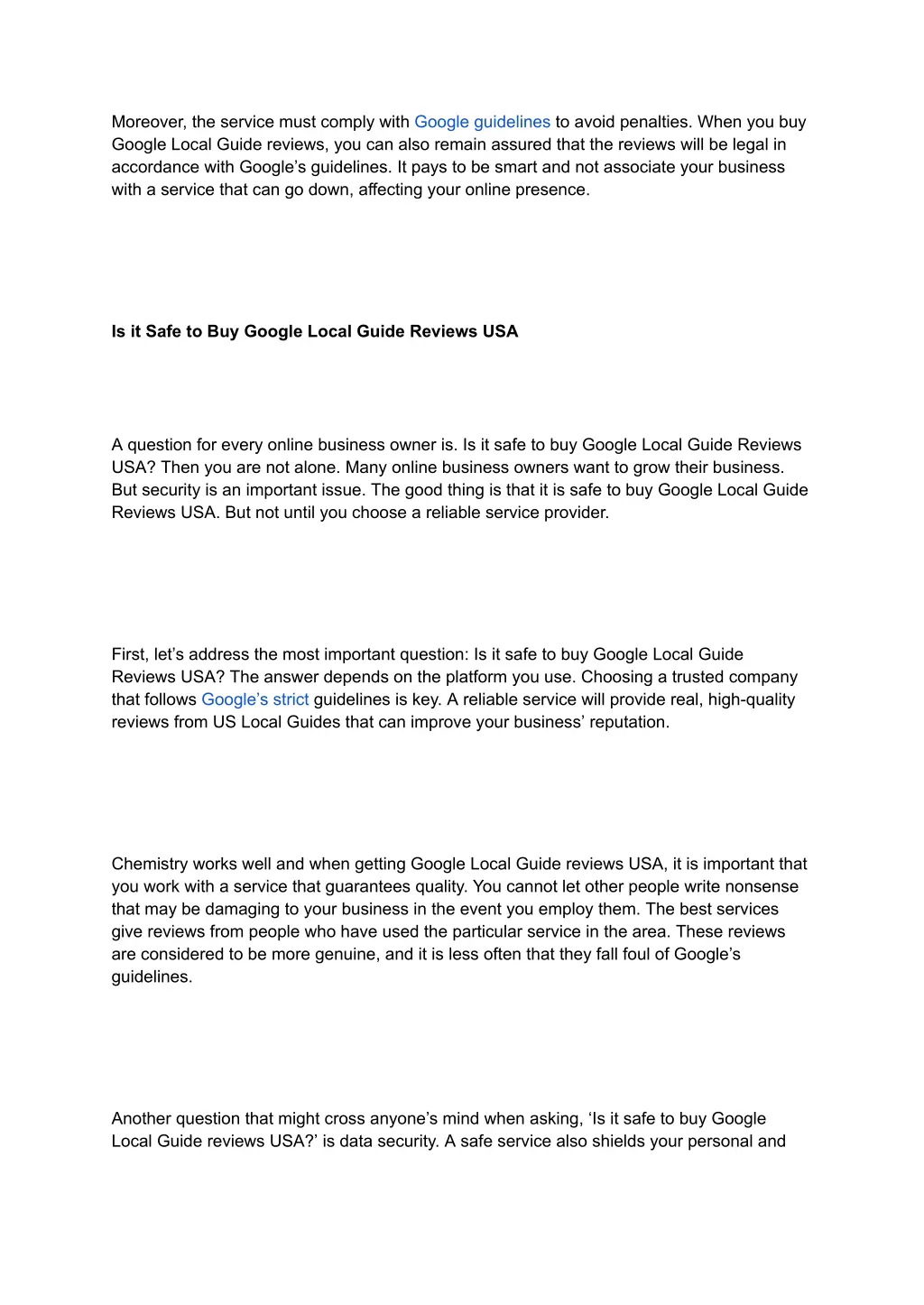 moreover the service must comply with google