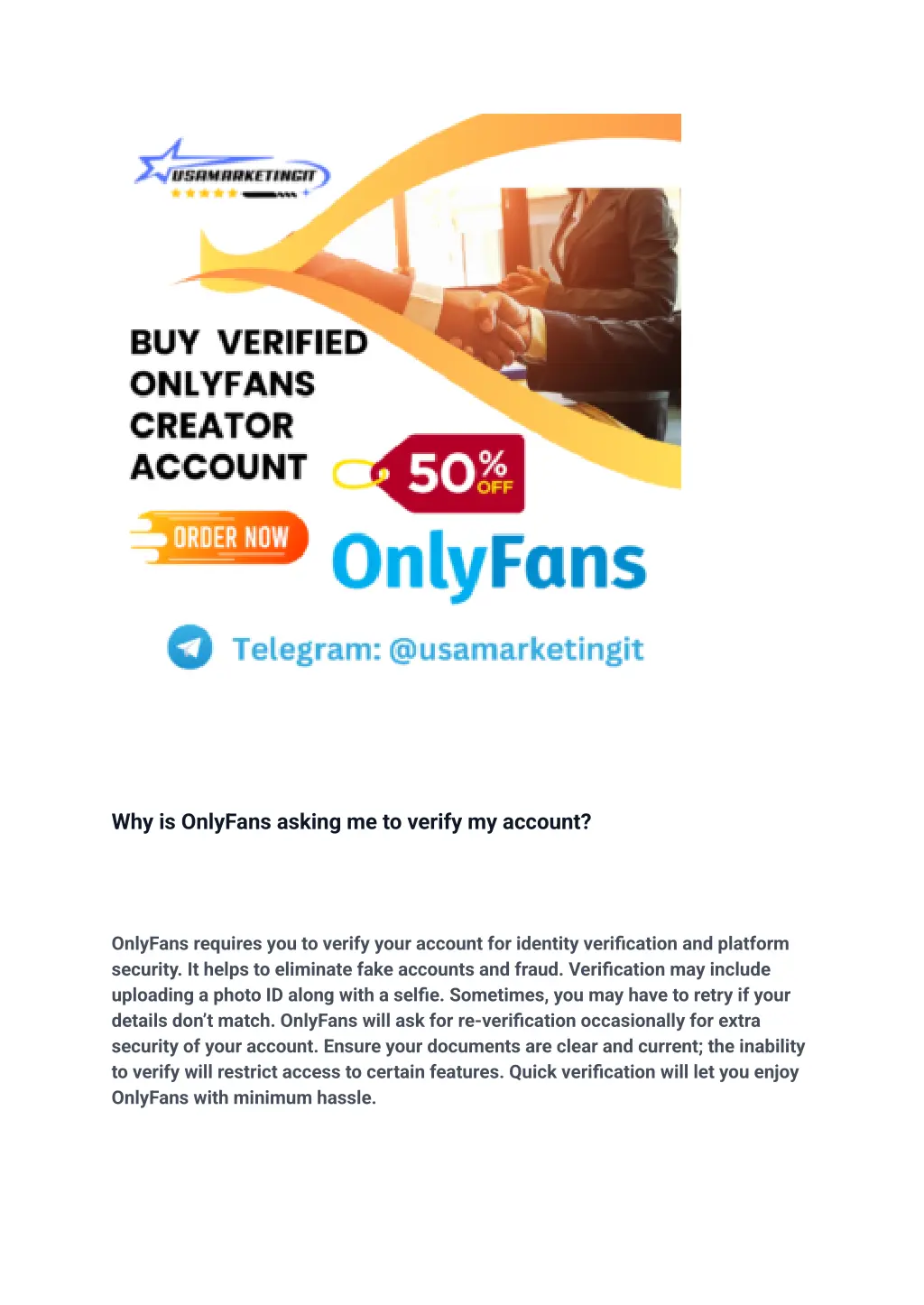 why is onlyfans asking me to verify my account