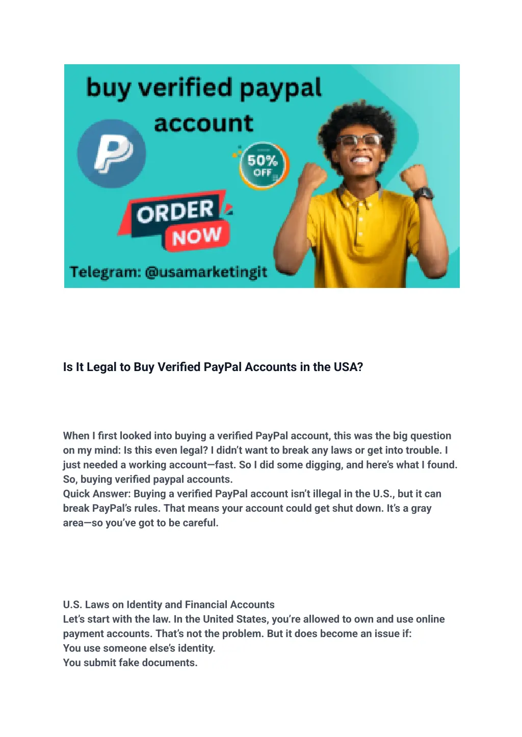 is it legal to buy verified paypal accounts