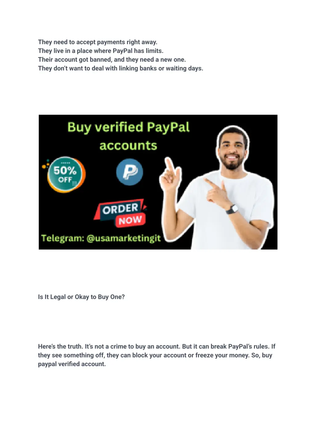 they need to accept payments right away they live