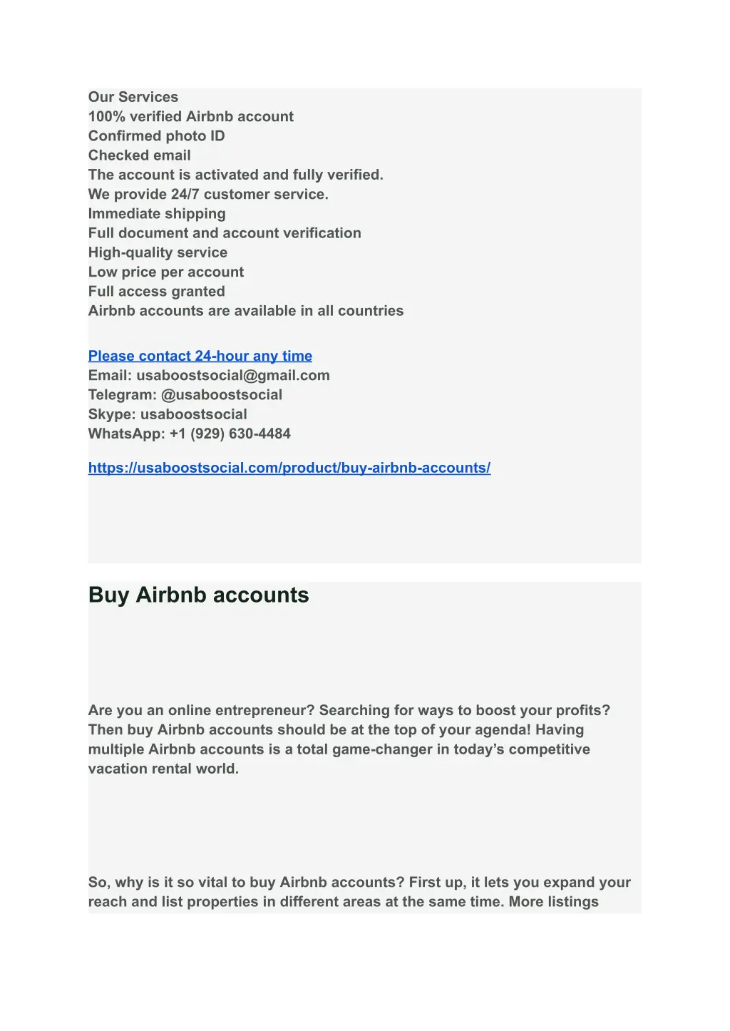 our services 100 verified airbnb account