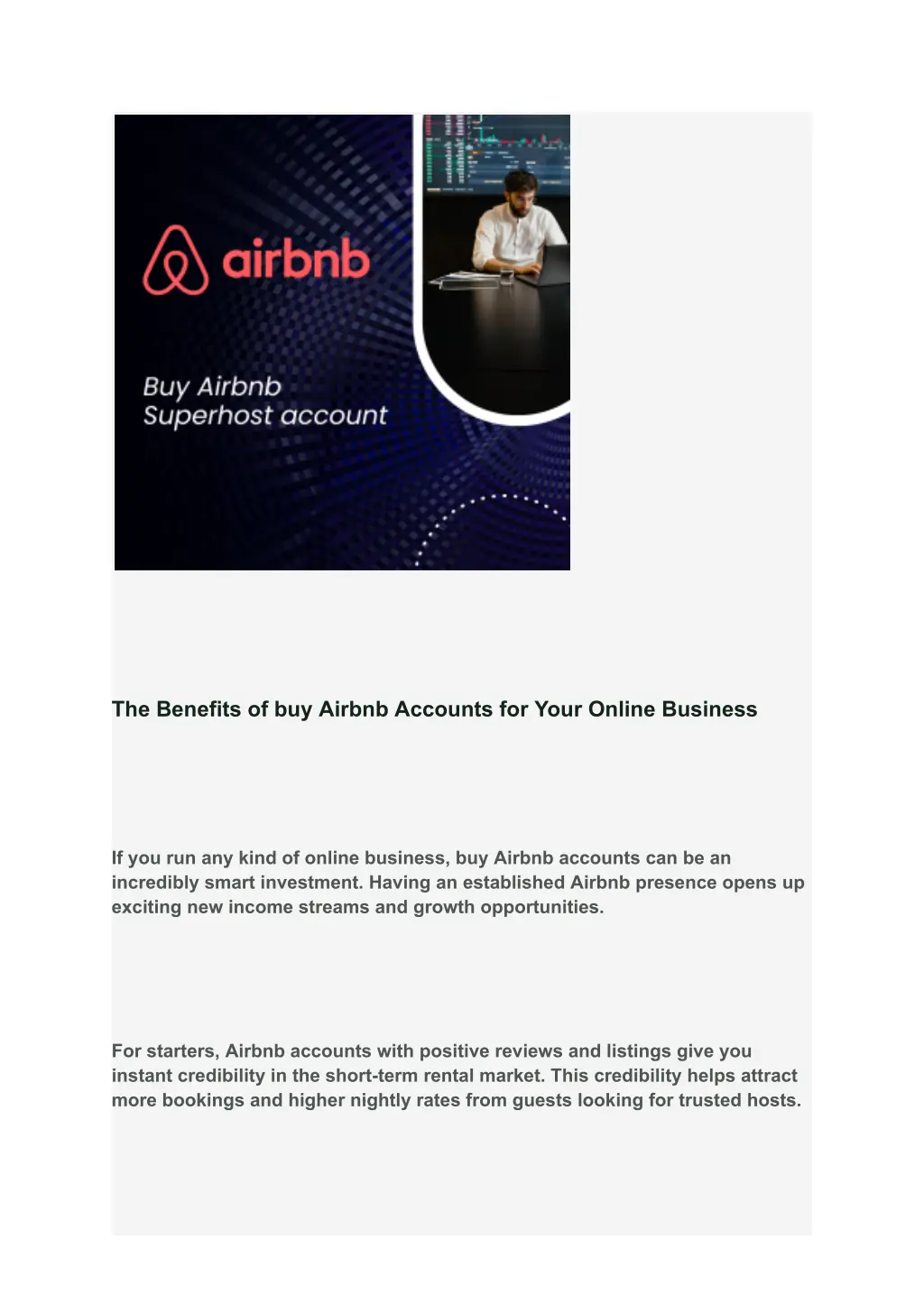 the benefits of buy airbnb accounts for your