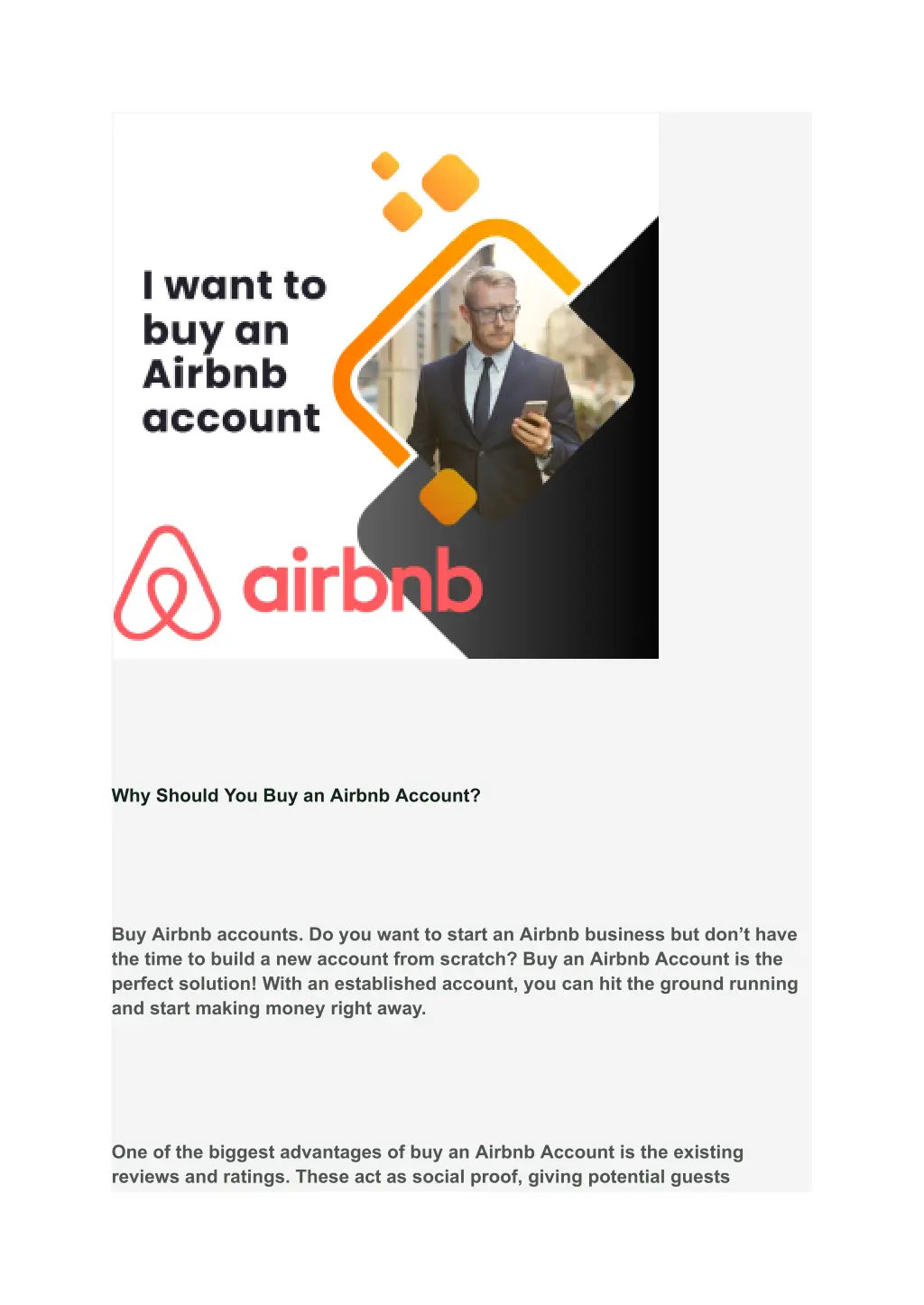 why should you buy an airbnb account
