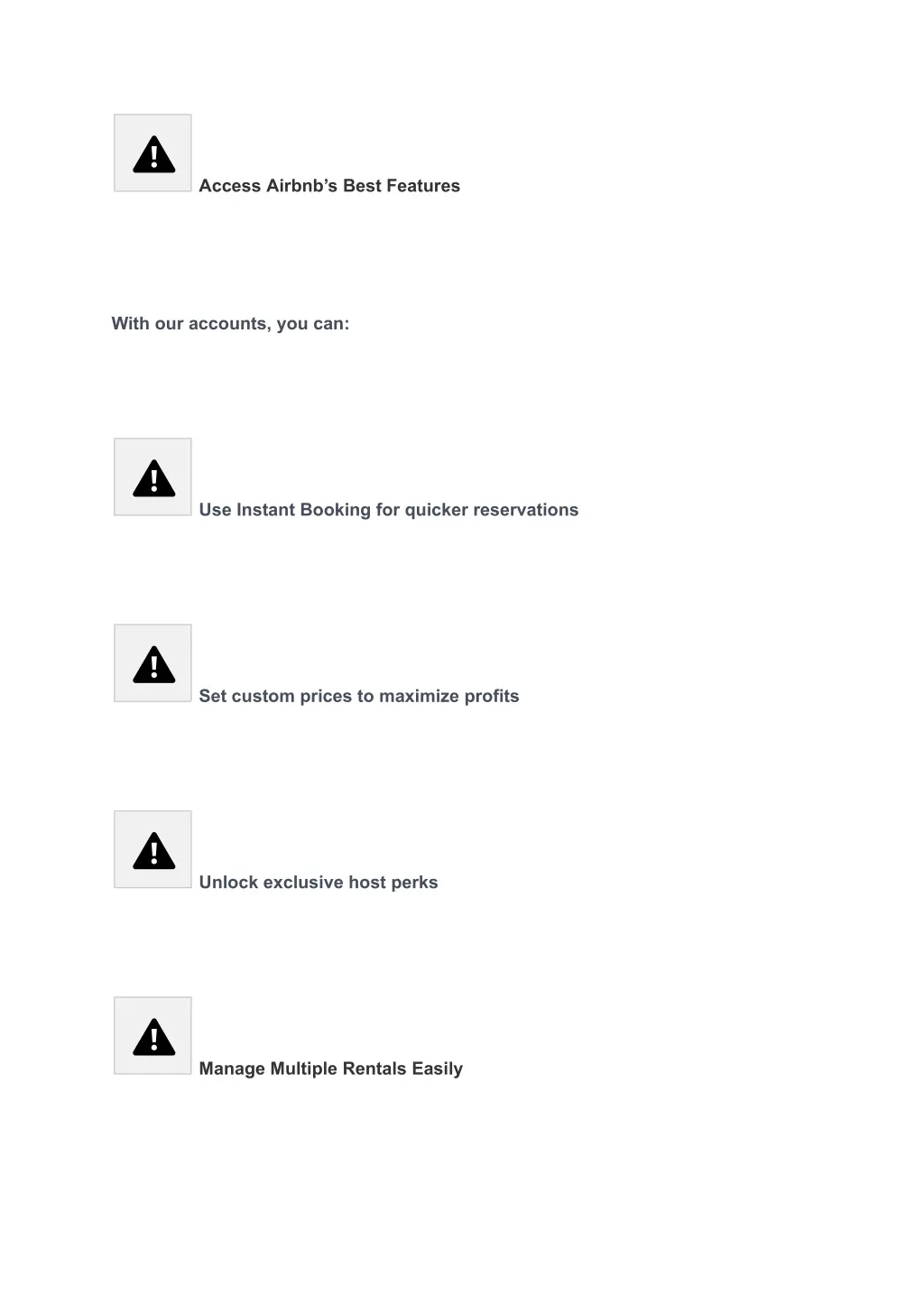 access airbnb s best features