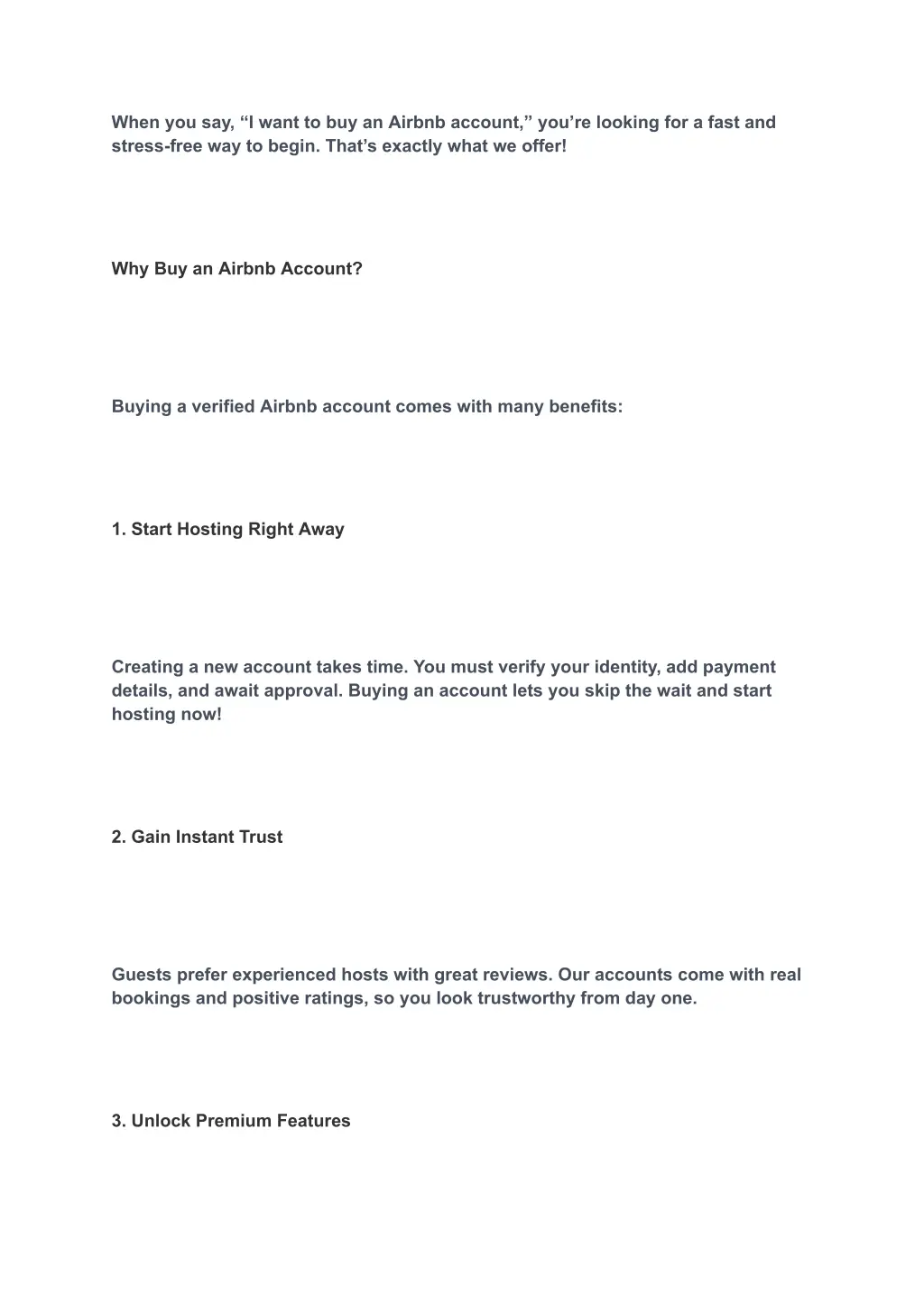 when you say i want to buy an airbnb account