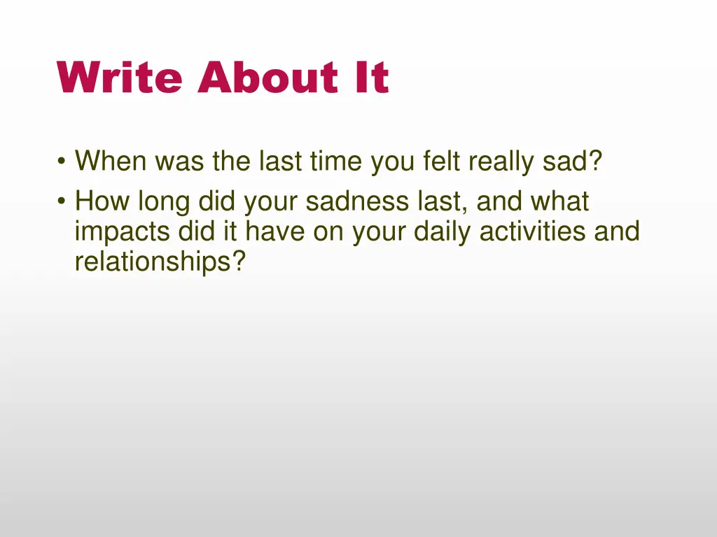 write about it