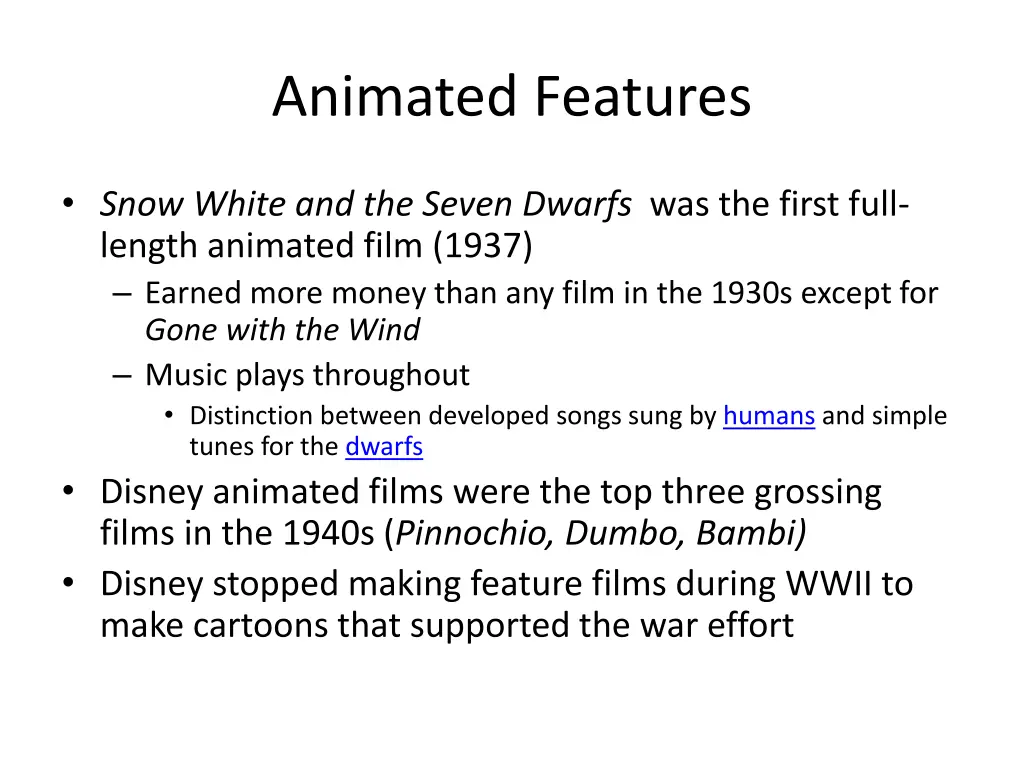 animated features