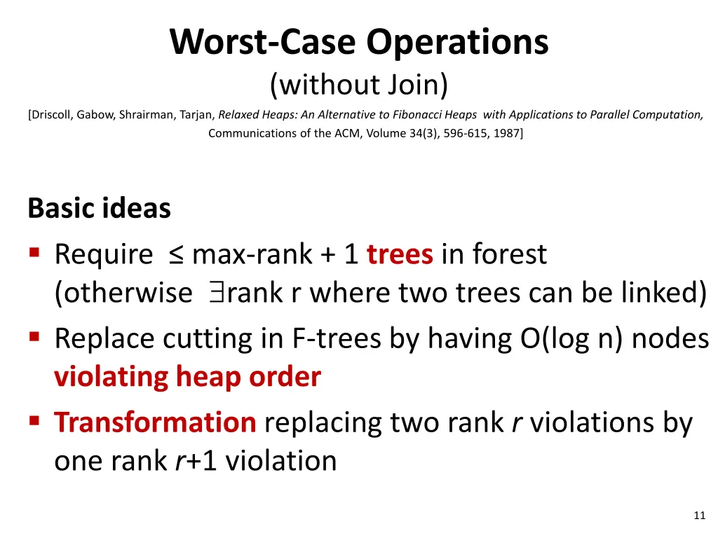 worst case operations without join