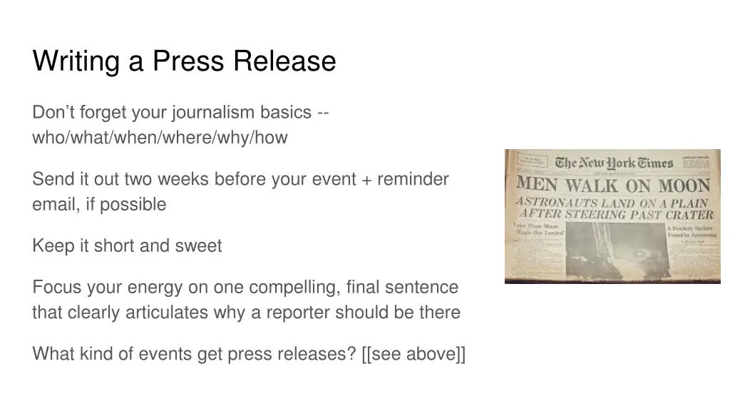 writing a press release