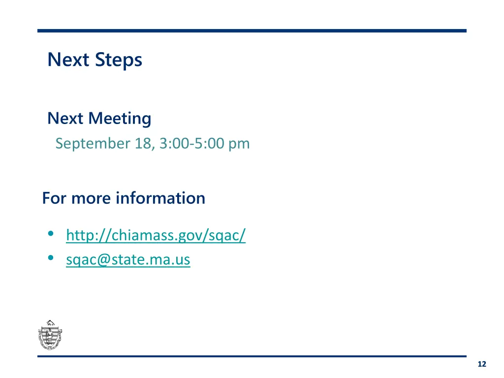 next steps