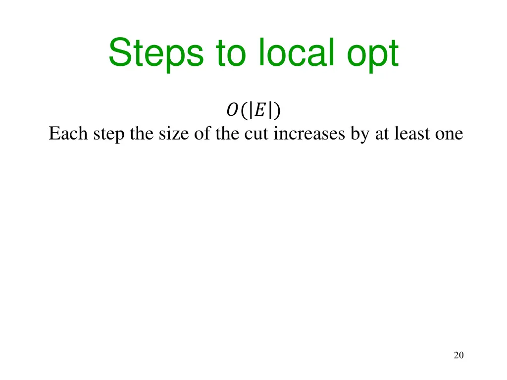 steps to local opt