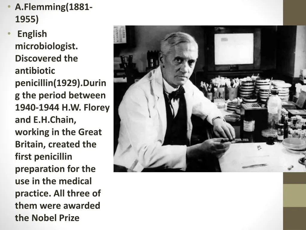 a flemming 1881 1955 english microbiologist
